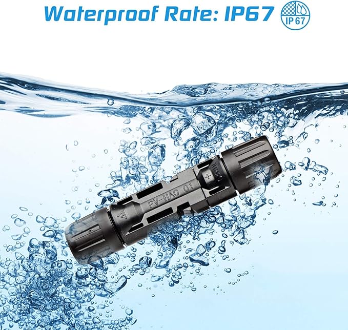 Solar Connectors - Male & Female IP67 Waterproof Connector (50 Pairs Male/Female)
