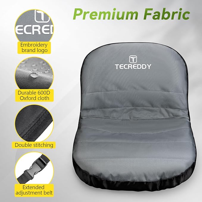 Lawn Mower Seat Cover, Weatherproof Durable Tractor Seat Cover Compatible with Husqvarna Craftsman Toro John Deere Cub Cadet Riding Lawn Mower, Medium
