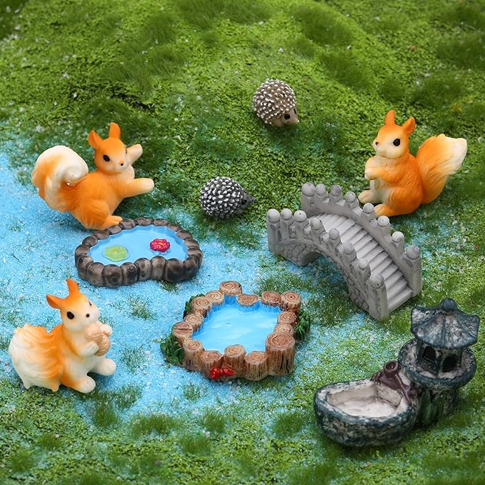 Fairy Garden Accessories 25Pcs - Miniature Garden Ornaments Landscape Decorations Mini Fairy Figures Animal Plant Furniture Set for DIY Terrarium Potted Plants Dollhouse Decor