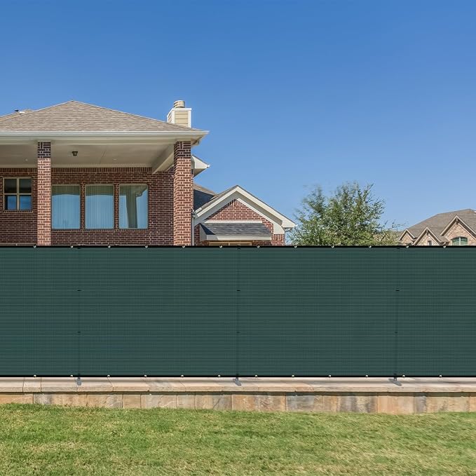 Bynbbur 6'x88' Outdoor Privacy Screen Freestanding with Iron Poles and Stakes, Temporary Dog Fencing, Backyard Divider, Metal Garden Fence for Pool Patio Barrier Border, Green