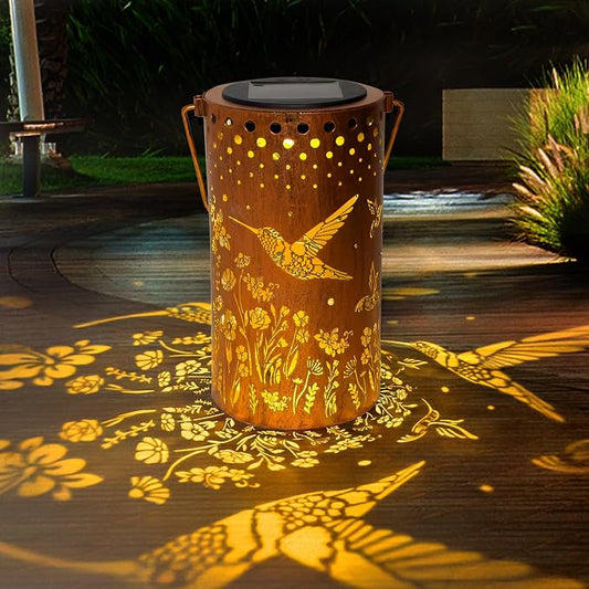ANYTALK Birthday Gifts for Women Mom Grandma, Hummingbird Solar Lanterns Outdoor Waterproof, Hanging Solar Lights for Yard, Patio, Porch, Garden Decor