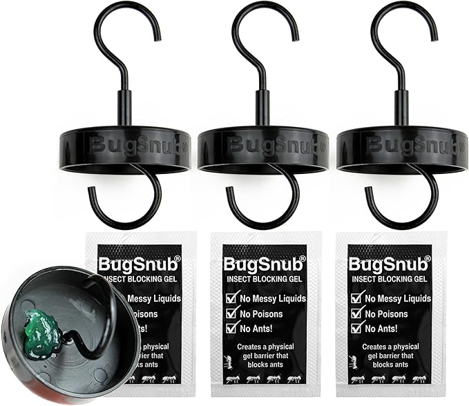 Hanging Ant Guard (3-pack)- Waterless Ant Defense for Hummingbird Nectar Feeders, Unique Upside-down Design, No Liquid Moat, Metal Hooks