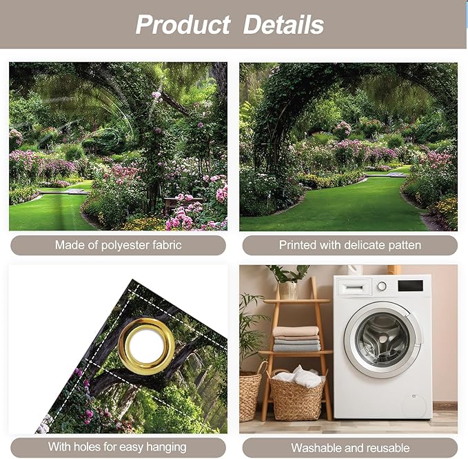 7 * 16FT Summer Garage Door Cover Decorations Sunset Palm Trees Garage Door Banner for Outdoor Indoor Summer Party Photography Backdrop (Green leaf arch, 7 * 16 ft)