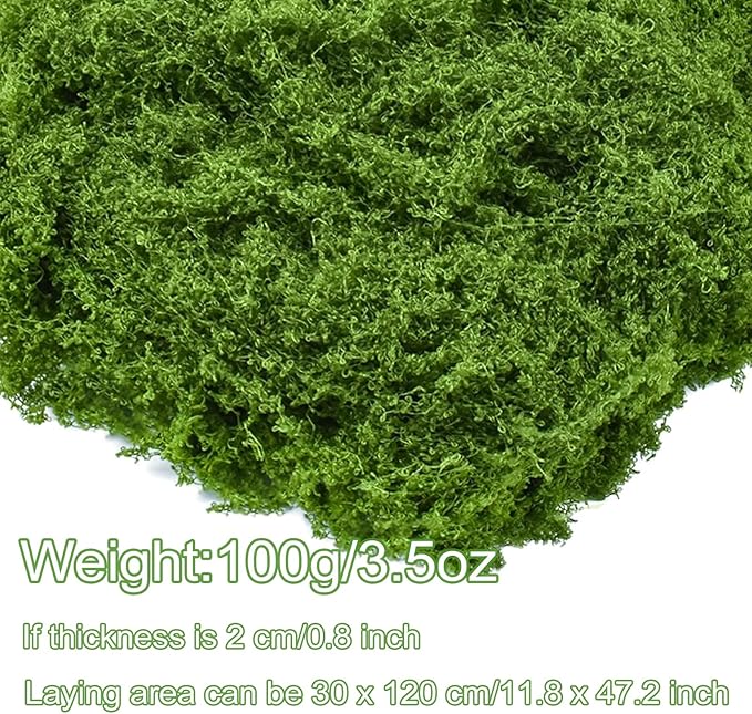 Fake Moss for Potted Plants,Green Moss for Crafts Artificial Floral Moss for Planters Green Moss Decor for DIY Table Centerpieces Faux Moss Filler for Indoor Outdoor Fairy Gardening Decor