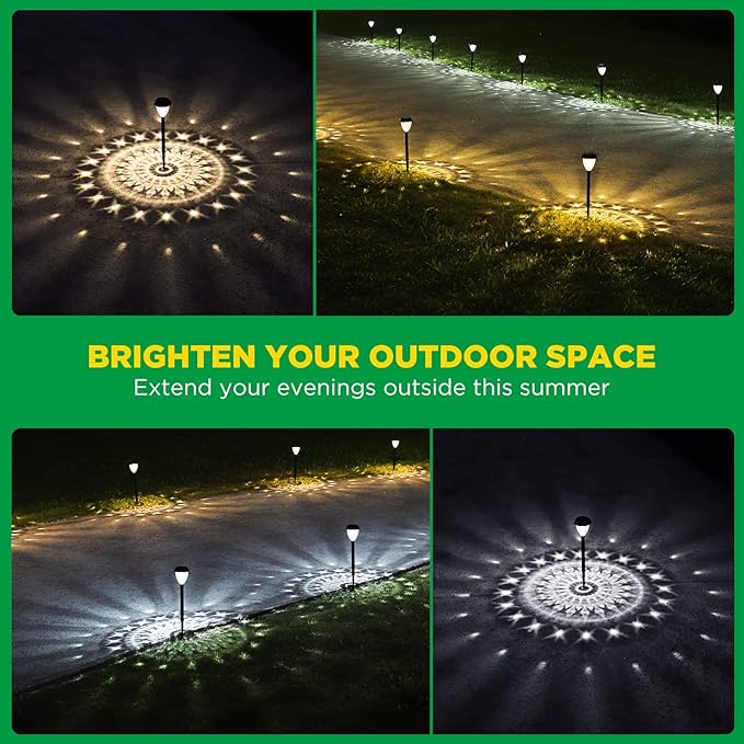 URAGO Super Bright Solar Lights Outdoor Waterproof-10 Pack, Dusk to Dawn Up to 12 Hrs Solar Powered Outdoor Pathway Garden Lights Auto On/Off, LED Landscape Lighting Decorative for Walkway Patio Yard