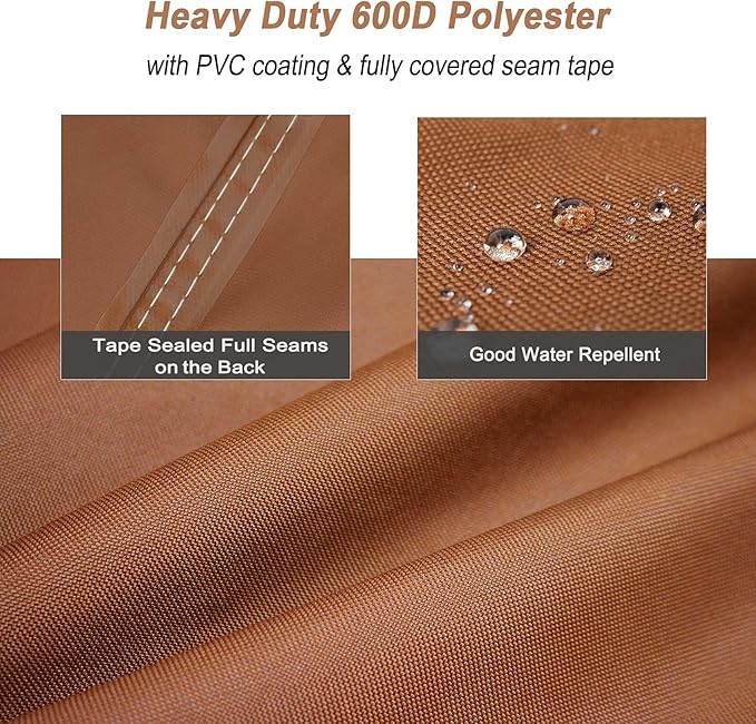 NettyPro Outdoor Patio Side Table Cover 20 x 20 Inch Waterproof Square Ottoman Table Cover All Weather Protection Brown