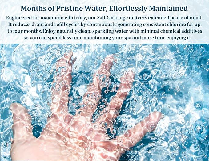 Salt Water chlorination System Cartridge Replacement for Spas & Hot Tubs/Hot Spring Highlife/Limelight,Chlorine-Generating Filter for Gentle,Soft Fresh Water to Helps Combat Dry Eyes&Itchy Skin,1Pack