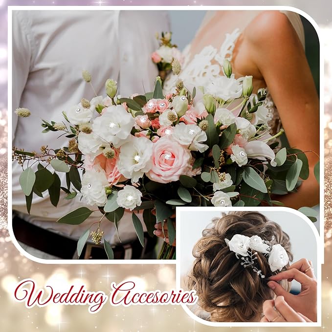 1000 Pcs Diamond Pins Flower Pins for Bouquet Crystal Corsage Wedding Bouquet Diamonds Jewelry Rhinestones Floral Boutonnier Jewelry Accessories DIY Craft Decor (1.5 Inch)
