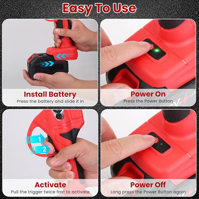 Electric Pruning Shears, 40mm Cordless Power Pruner 21V, 1.6" Tree Branch Cutter with 2PCS 6000mAh Rechargeable Batteries, Replacement Blades Set & Carry Box
