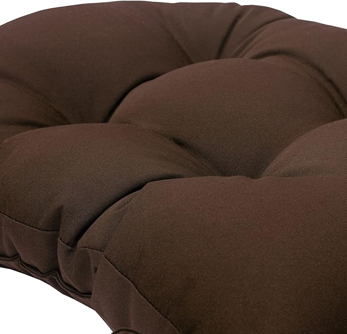 QILLOWAY Outdoor High Back Chair Cushion for Adirondack, All Weather Rocking Chair Cushions Thick Padded Replacement for Patio Furniture Set of 4,Coffee