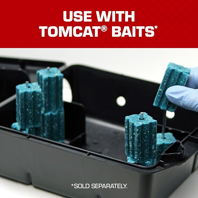 Tomcat Rodent Station, Includes 1 Rodent Station with 4 Bait-Securing Rods and 1 Security Key - Fits Rat or Mouse Sized Traps (Baits & Traps Sold Separately), Use Indoors or Outdoors