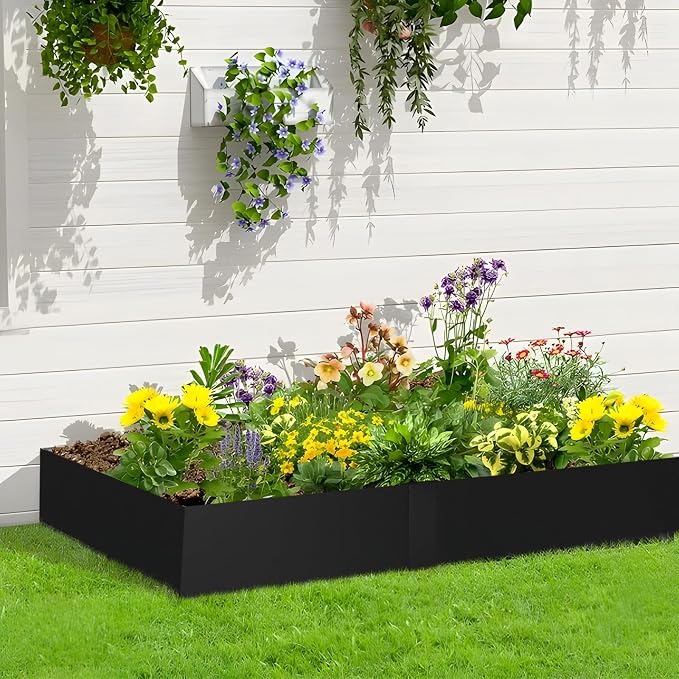 40“L X 8" H Galvanized Steel Landscape Edging, Metal Lawn Edging,6 Pack | Metal Landscape Edging Border,Hammer-in, Flexible,No Dig,6 Clips,For Lawn, Pathway & Yard