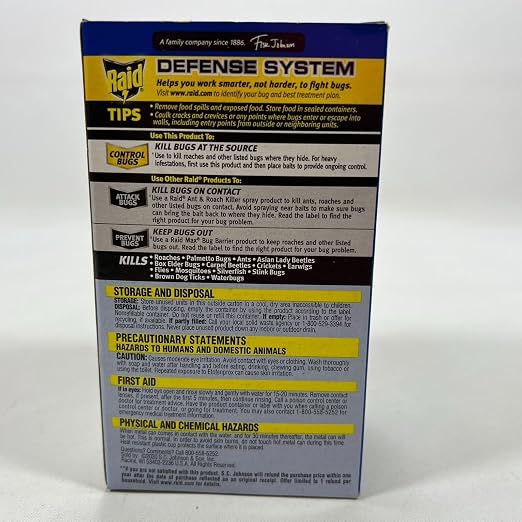 Raid Max No Mess Dry Fogger Roaches Bugs Ants Beetles Crickets Flies Mosquitoes Ticks Waterbugs (Each Cup Treats 2,560 Cu Ft) (2)