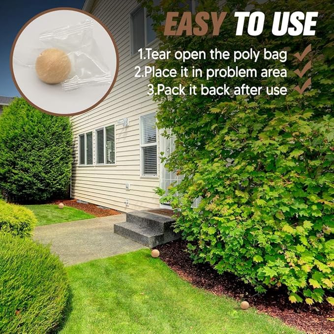 Mole Repellent for Lawns, Gopher Repellent, Vole & Groundhog Repellent Outdoor, Armadillo Repellent, Mole Deterrent for Yard, Lasts Up to 3 Months, 12 Balls