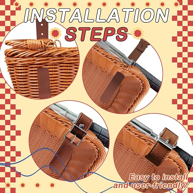 Wicker Picnic Basket for Kids, Small Woven Rattan Basket with Handles Brown Garden Harvest Hamper Basket Empty for Storage Toy Flower Wedding