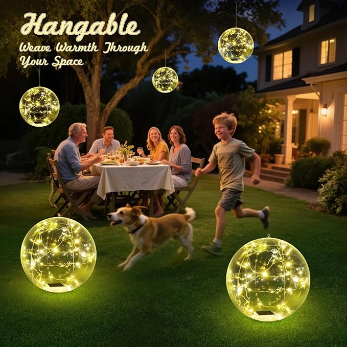 Askyli Solar Floating Pool Lights, 15 inch Waterproof Solar Pool Light that Float, Warm White LED Light up Pool Balls, Auto ON/Off Pool Solar Lights for Pools Party Wedding Decor (4Piece)