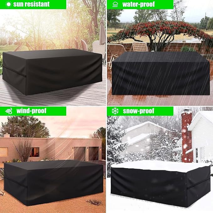 LCOGD Patio Furniture Cover ,Outdoor Furniture Covers Waterproof General Purpose, Outdoor Sofa Sets Covers Heavy Duty Windproof Anti-UV135.5”Lx83”Wx30”H