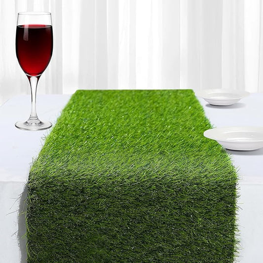 Artificial Grass Table Runner, 13 x 108 in Turf Table Runner - Realistic Faux Grass Runner for Golf Party, Wedding, Baby Shower, Indoor Outdoor Decor