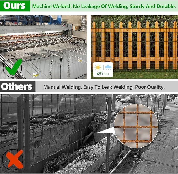 GILPWA Welded Wire Fence, 100ft(L) x 36inch(H) PVC Coated Wire Fencing for Dog, 2 Inch x 3 Inch 16GA Fencing for Chicken, Anti-Rust Roll Metal Wire Mesh Fence for Yard Vegetable, Black