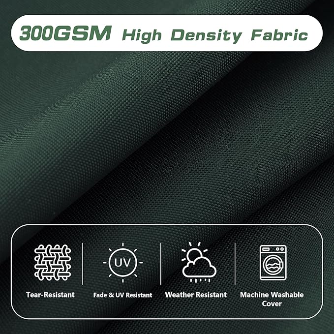 High Back Patio Chair Cushions, 21x20 Waterproof & Fade-Resistant Outdoor Dining Chair Cushions, Indoor/Outdoor High Back Cushion, Seat Pad for Glider and Lawn Chair, Forest Green