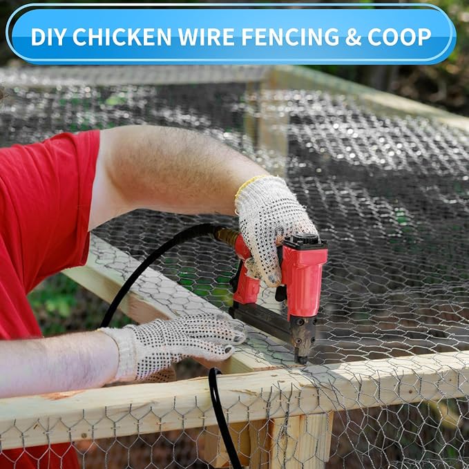 24'' x 150' Black Chicken Wire Mesh Fence, 19 Gauge Galvanized Poultry Netting and 1 inch Garden Mesh Fence Roll, Chicken Wire for Floral Arrangements/Crafts/Farm/Livestock/Pet Protection