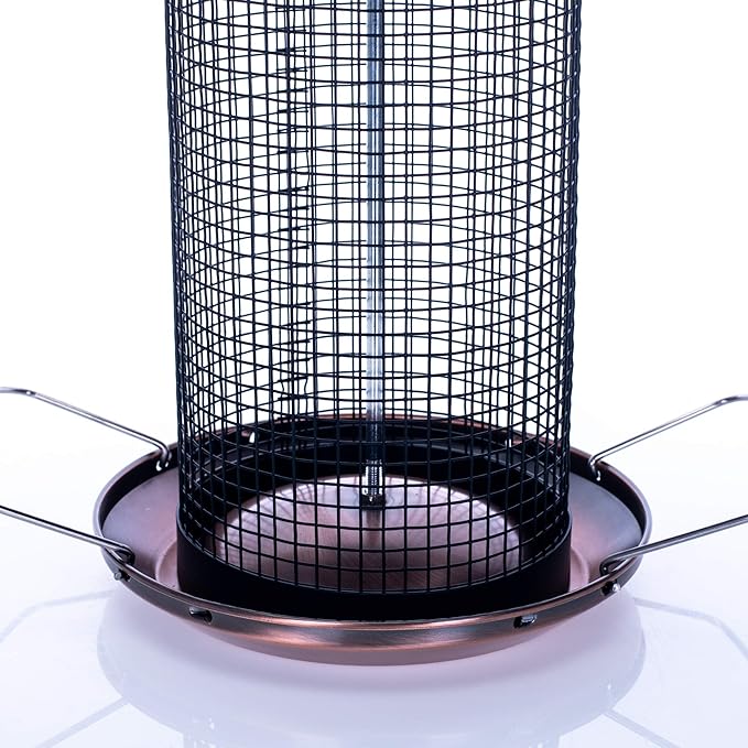 Cottage Garden 12 inch Copper Finish Heavy Duty Mesh Metal 3 Lb. Secure Cap Cover Nut Bird Feeder