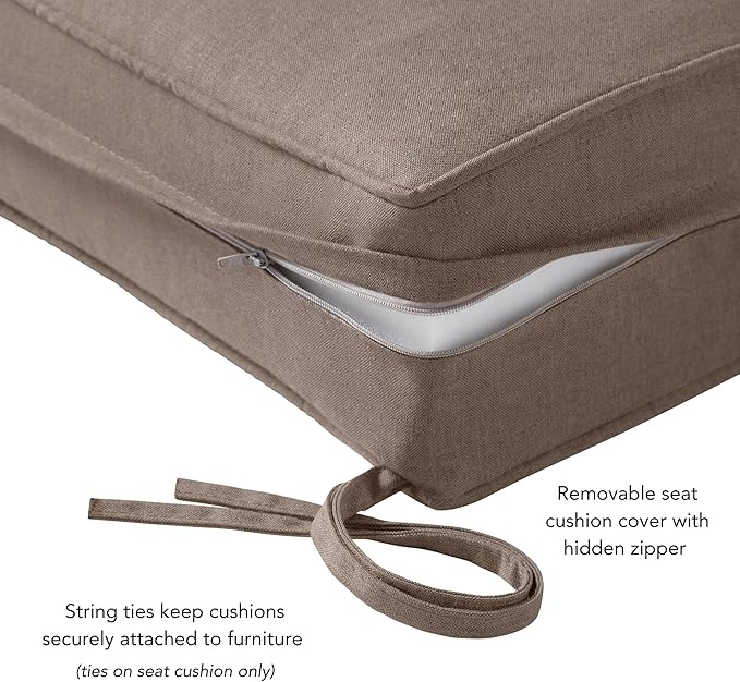 Outdoor 2-Piece Sunbrella Premium Deep Seat Cushion Set, Cast Shale
