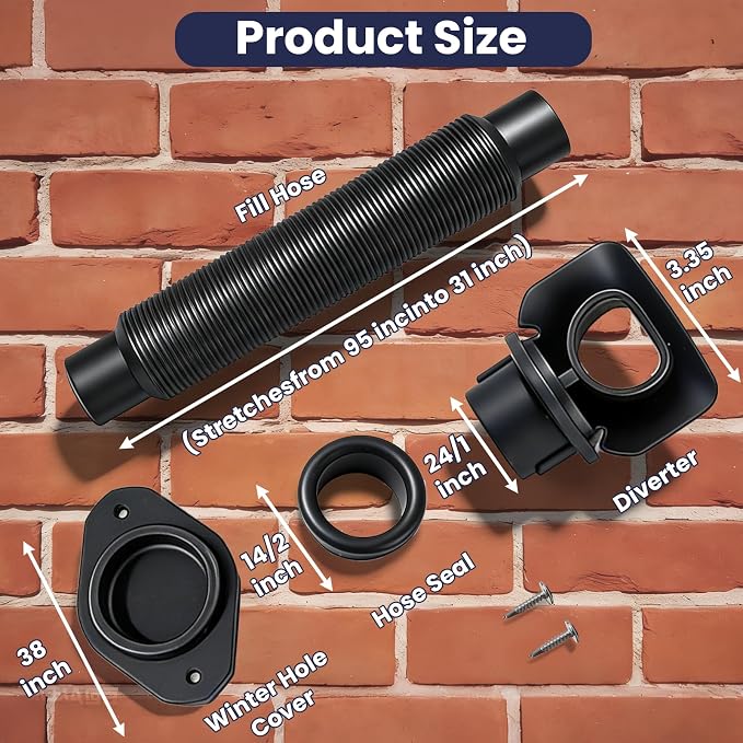 Rain Barrel Diverter Kit for Rectangular Downspouts, 1 Set | Gutter Harvesting System, No-Dismantle Installation, Turn Plastic Tubs to Barrels, Eco-Friendly Clean Water, Universal