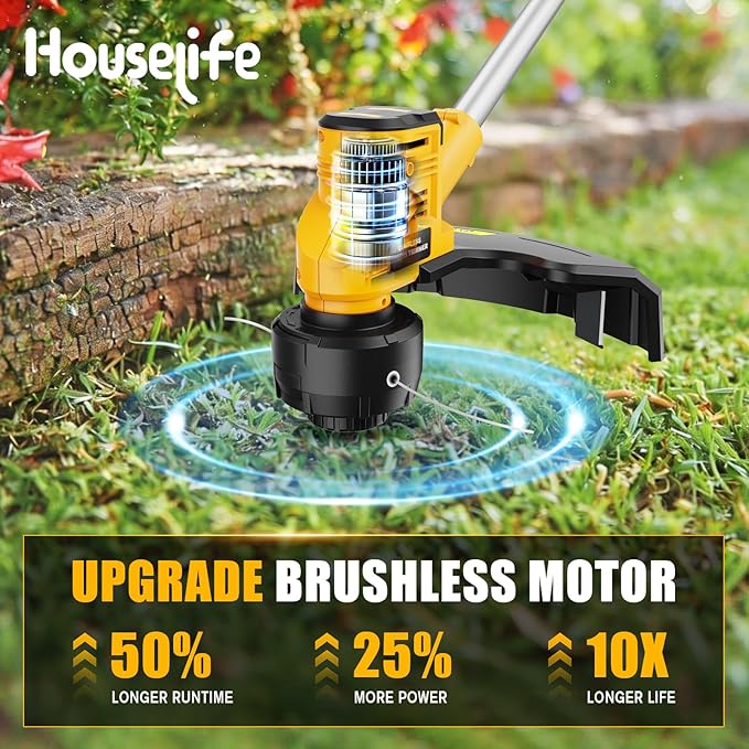 3-Piece Cordless Lawn Care Bundle Compatible with DEWALT 20V MAX Battery: 14" 40V(2x20V) Foldable Lawn Mower, 16" Brushless String Trimmer & 600 CFM Leaf Blower, Tool Only