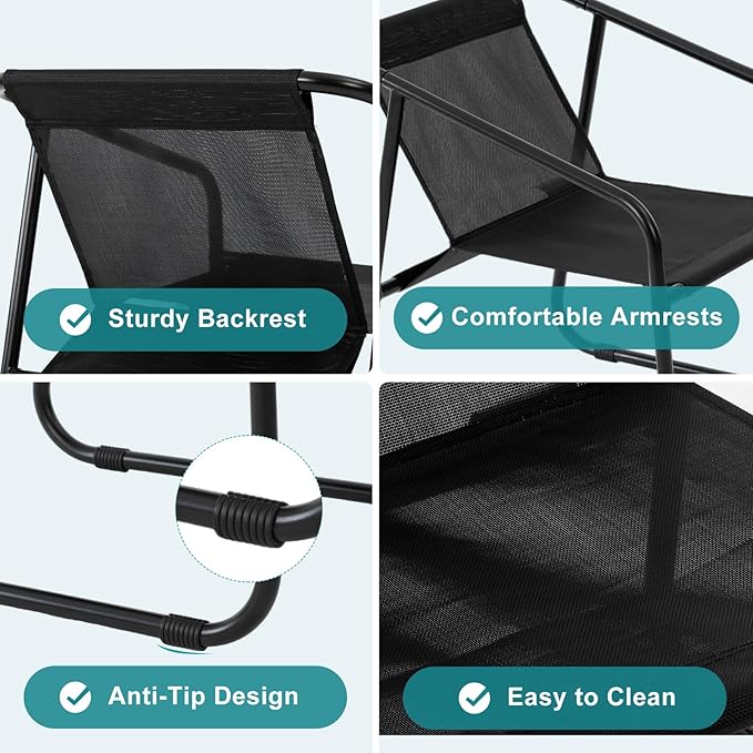 DUMOS 4 Piece Patio Furniture Set，Outdoor Patio Furniture Set with Table, Patio Sectional Bistro Sets for Lawn, Garden, Balcony, Poolside