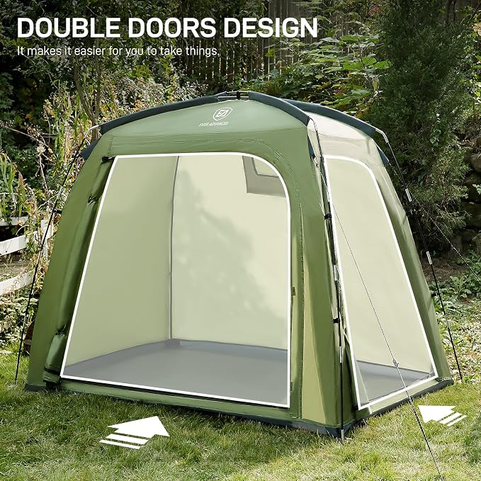 EVER ADVANCED Bike Storage Tent, Portable Bike Shed for 3 Bikes, Storage Sheds with PU4000 mm Water-Resistant for Bicycles, Motorcycles, Lawn Mower, Garden Tools, Lightweight Bike Tent, 6.6'x4'x5.4'