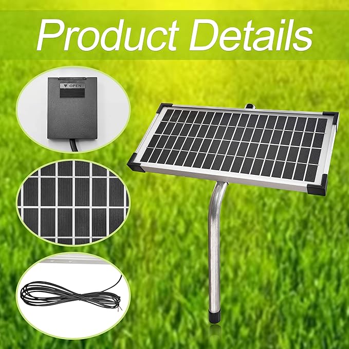 FM123 Solar Panel Kit,Compatible with Mighty Mule Automatic Gate Openers,10 Watt