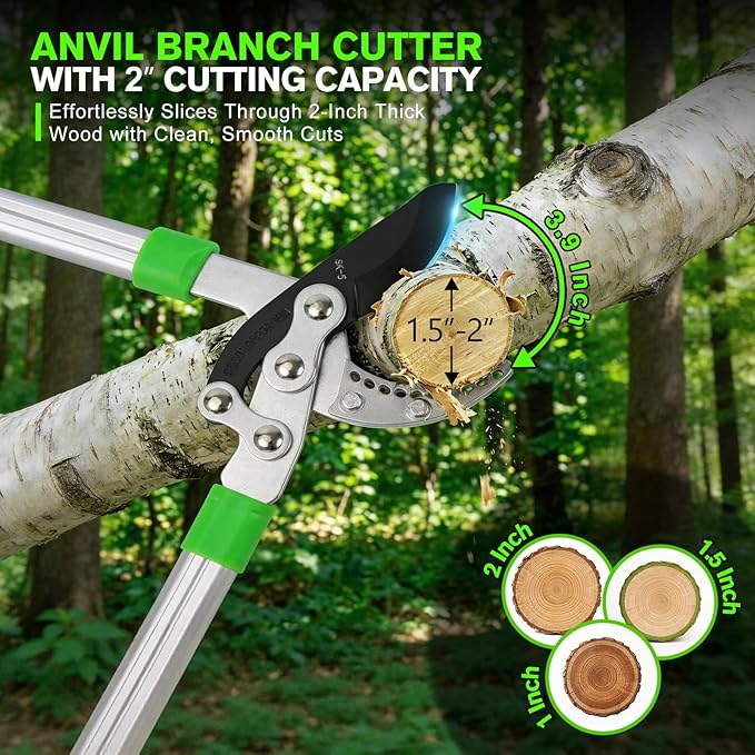 Loppers for Tree Trimming Heavy Duty 28-38" SK5 Steel Anvil Loppers With Extendable Aluminum Handle & Pruning Shears Set Tree Branch Cutter Up To 1.5-2"Diameter Trimmer Tools for Garden Yard Branches