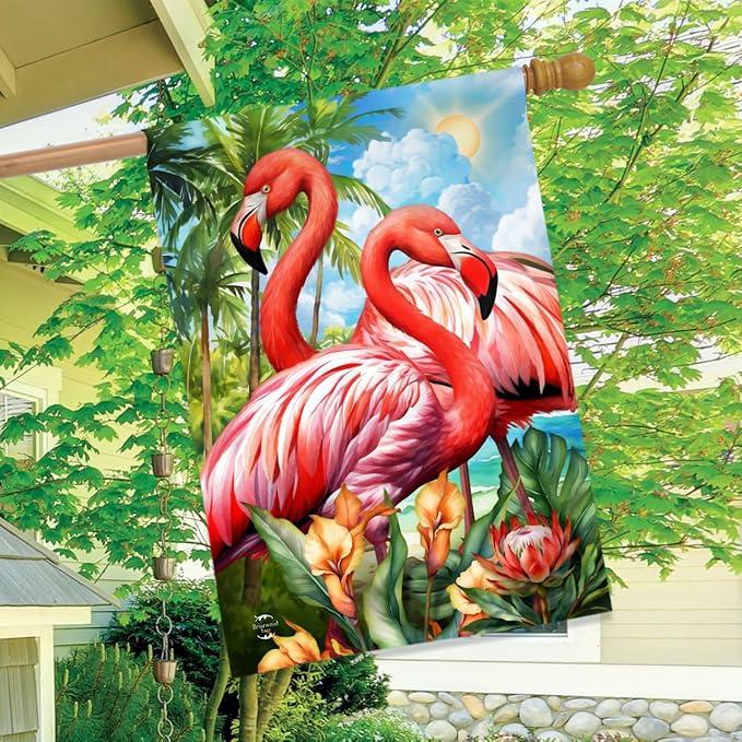 Briarwood Lane Flamingo Pair House Flag
