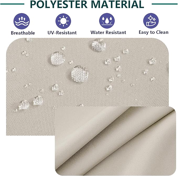 FLYMEI Patio Cushion Covers 20x20x2 Waterproof Outdoor Cushion Cover Replacement 2Packs Outdoor Seat Cushion Slipcover for Rattan Chair Sofa, Apricot