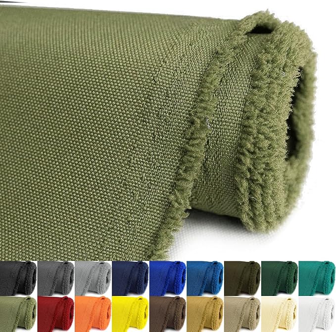 Waterproof Canvas Fabric by The Yard 58inch 600D Upholstery Material Polyester Fabric Outdoor Water Resistant Fabric for Sewing Chair Patio Cushion Purse Bag Interior, Pre Cut 5 Yard Olive Green