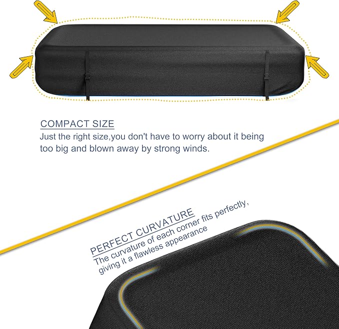Rectangular Pool Cover for Inflatable Pool, Upgrade Design 420D Heavy-Duty Waterproof Oxford Pool Cover for Above Ground Rectangular Inflatable Swimming Pool with Windproof Buckle (103x69x20IN)