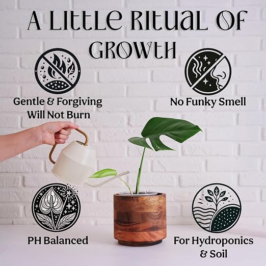 Organic Liquid Indoor Plant Food, Houseplant, Tropical & All-Purpose Indoor Plant Fertilizer, Organic Liquid Fertilizer 5-5-5 with Sea Kelp 32oz Treats 220 Gallons of Water