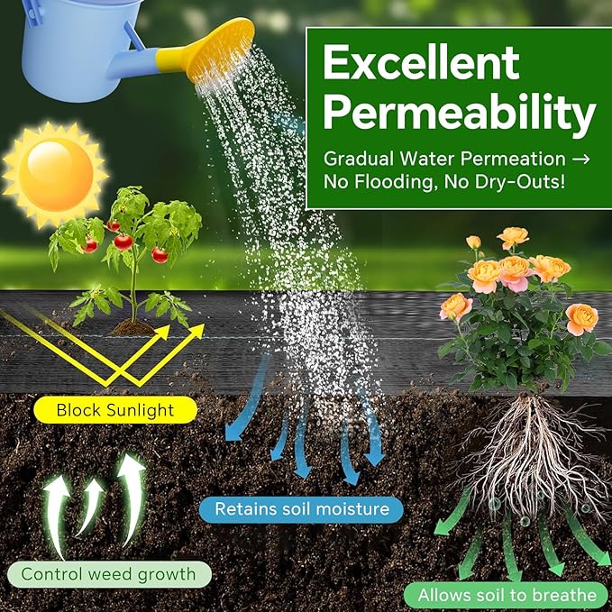 Weed Barrier Landscape Fabric Heavy Duty,2.8FT x 50FT Premium Garden Weed Blocker Fabric for Weed Control, Plastic Ground Cover with Woven Weed Cloth,Durable Landscaping Fabric