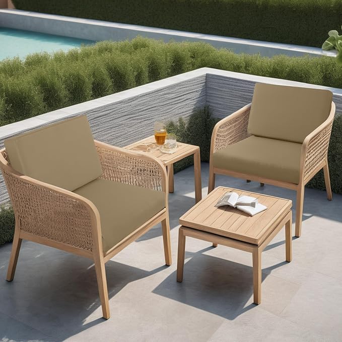 idee-home Outdoor Chair Cushions for Patio Furniture, Outdoor Seat Cushion | Waterproof Hampton Bay Deep Seat Replacement Couch Cushions for Garden Backyard Deck 28.5 x 28.5