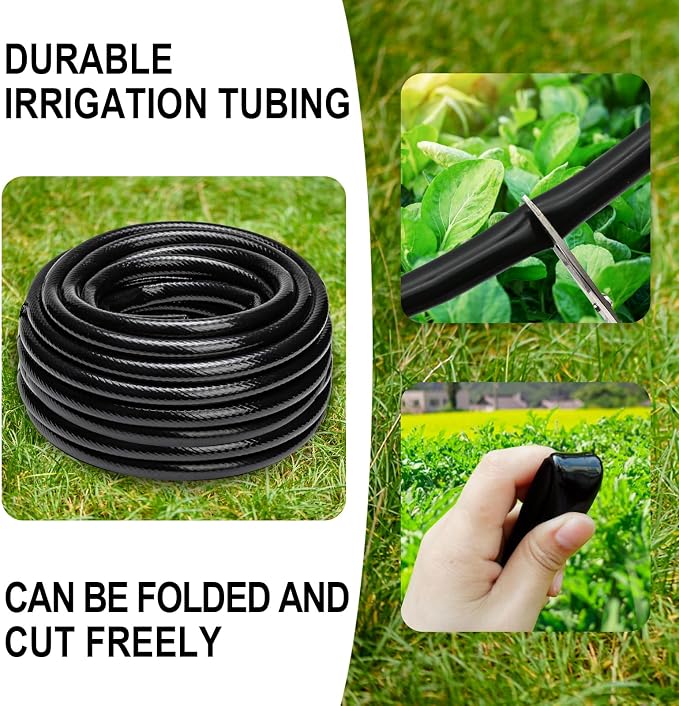 1/2 Inch Drip Irrigation Tubing-49.2Ft/15M Main Tubing Hose for Garden Irrigation System Kit, Plant Watering Irrigation Line Tubing