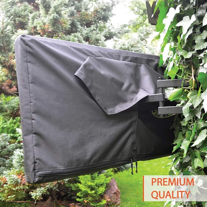 Outdoor TV Cover 86-90 inch - WITH ZIPPER, Weatherproof, Waterproof 360 degrees protection, Soft Non Scratch Interior - Black