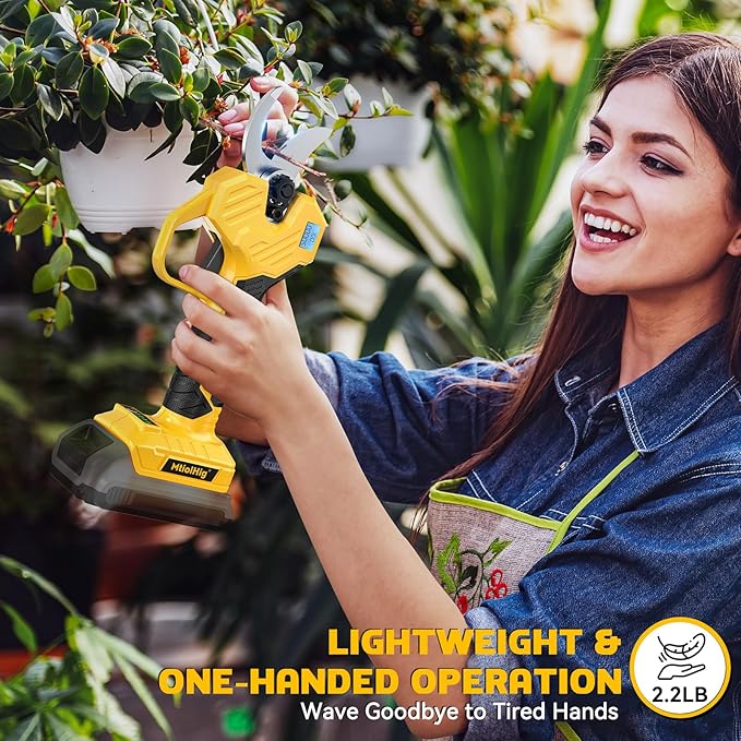 Brushless Electric Pruning Shears Compatible with DeWALT 20V – 26000RPM Cordless Garden Pruner, 0.8-2 inch Max Cutting Diameter PVC Cutter Tree Trimmer with LCD Display & SK7 Blades(Tool Only)