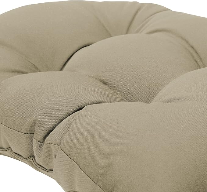 QILLOWAY Outdoor High Back Chair Cushion for Adirondack, All Weather Rocking Chair Cushions Thick Padded Replacement for Patio Furniture Set of 2,Beige
