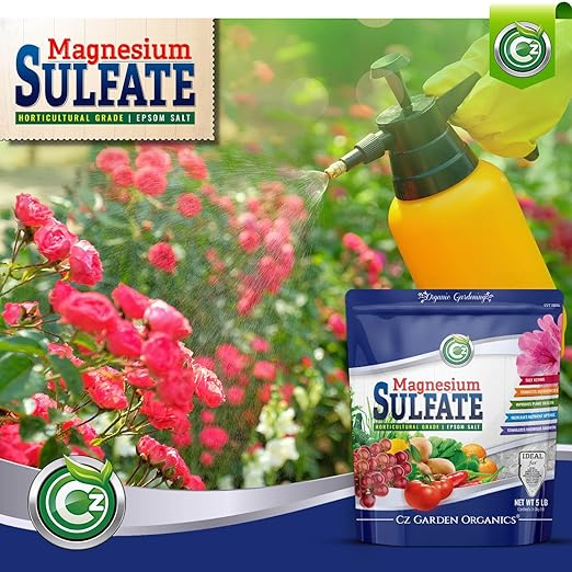 Magnesium Sulfate Epsom Salt 5LB - Made in USA - OMRI Listed - Plant Food Fertilizer for Hydroponics, Plants, Flower Gardens - Fruit, Vegetables, Holistic Herbs
