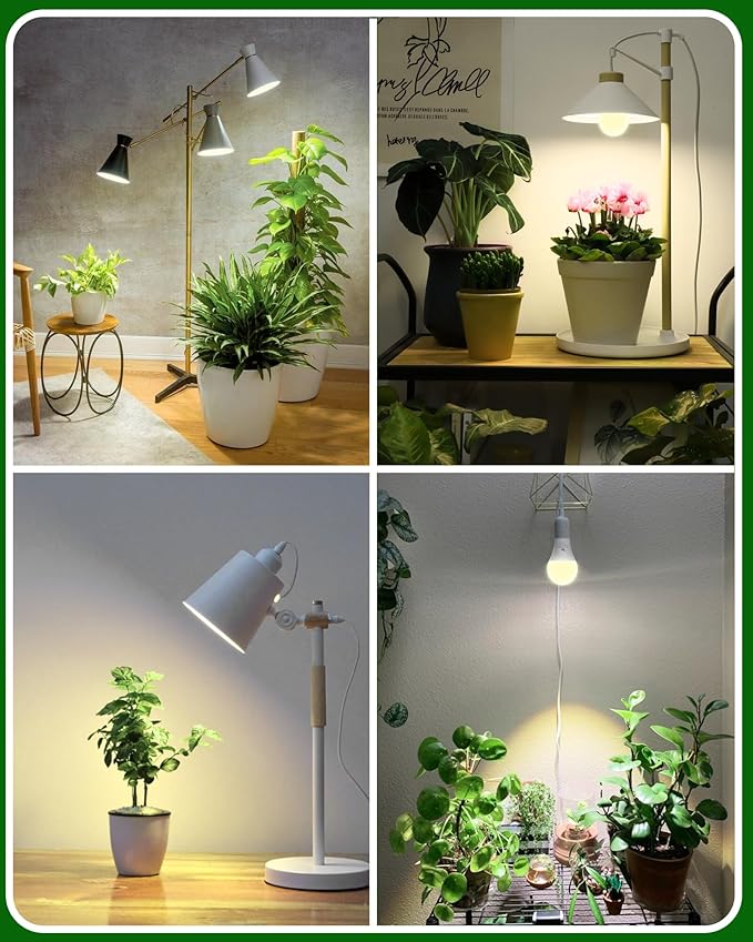 Flaspar Grow Light Bulbs A19 LED, Full Spectrum Plant Light Bulb for Indoor, E26 Base 11W Grow Bulb 100W Equivalent, Plant Lights for Indoor Growing, Flowers, Greenhouse, Seed Starting, 3 Pack