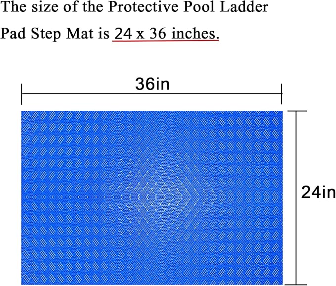 SKARUMMER Swimming Pool Ladder Mat - Protective Pool Ladder Pad Step Mat with Non-Slip Texture, Blue Medium Pool Step Mat, Pool Liner Protection Mat (36 X 24 inch)