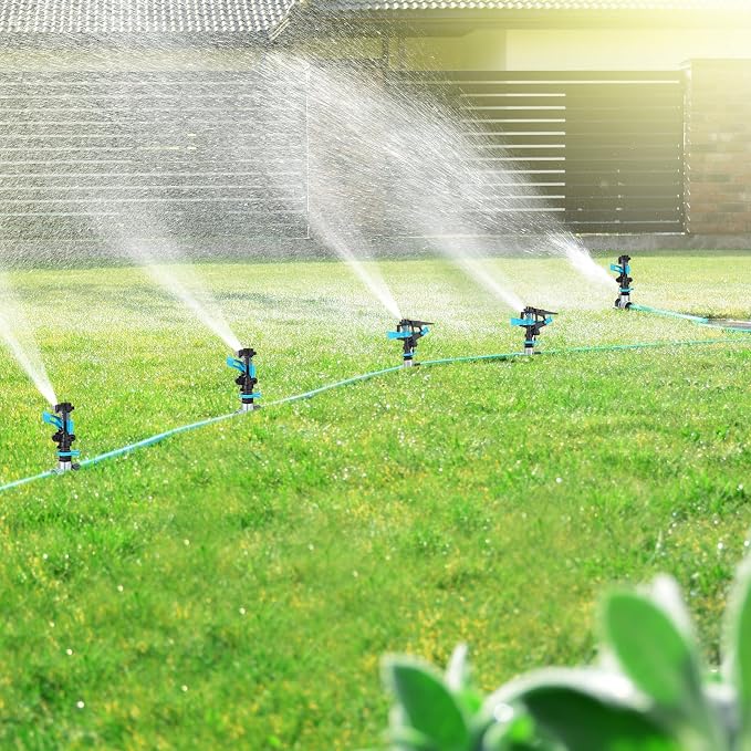 12 Pack Lawn Sprinklers for Yard Bulk Heavy Duty Water Sprinkler Head Adjustable 360 Degree Rotating Water Sprinklers Above Ground for Lawn Garden Flower Grass Irrigation Playtime
