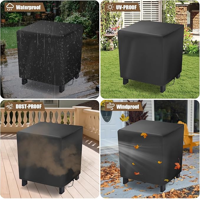 Outdoor Small Side Table Cover, 19 Inch Patio Small Side Table Cover for Outside,Waterproof Patio Furniture Covers, Heavy Duty Outdoor Furniture Covers- 19 x 15 X 18 Inch