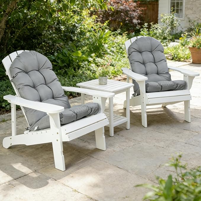 Enipate Weather Resistant Cushions for Adirondack Chair High Back Rocking Chair Cushion Indoor Outdoor Patio Tufted Lounge Cushion Seat Pads